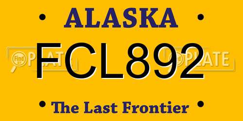 FCL892 Alaska License Plate