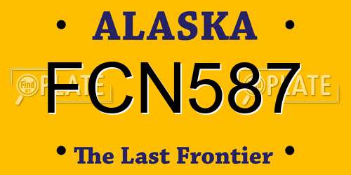 FCN587 Alaska License Plate