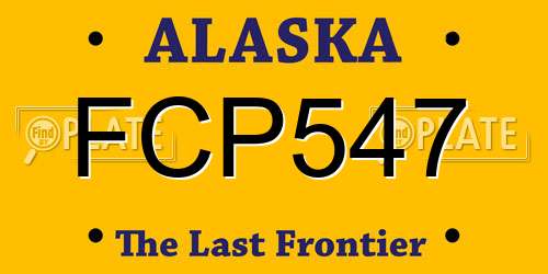 FCP547 Alaska License Plate