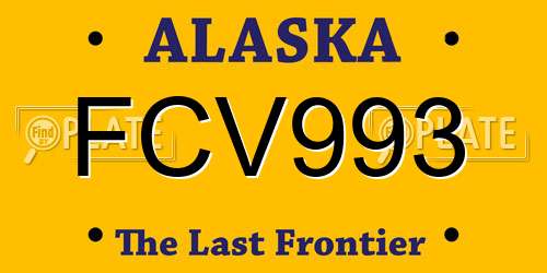 FCV993 Alaska License Plate