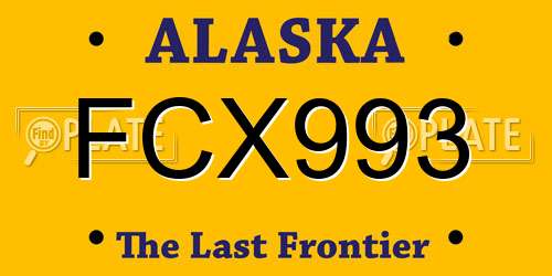 FCX993 Alaska License Plate