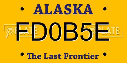 FD0B5E Alaska License Plate