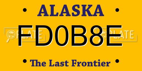 FD0B8E Alaska License Plate
