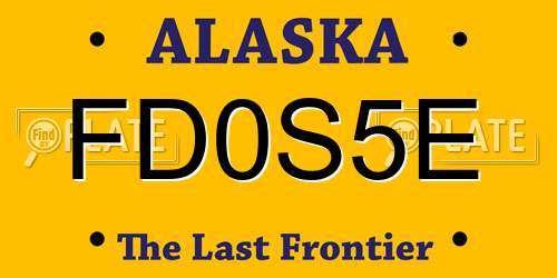 FD0S5E Alaska License Plate