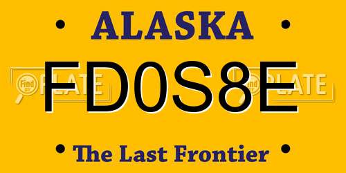 FD0S8E Alaska License Plate