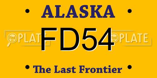 FD54 Alaska License Plate