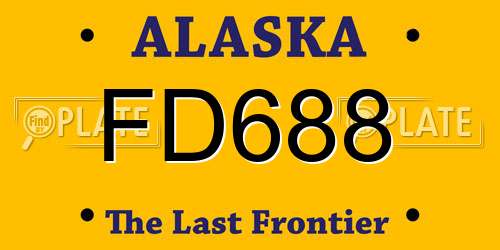 FD688 Alaska License Plate