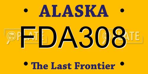 FDA308 Alaska License Plate