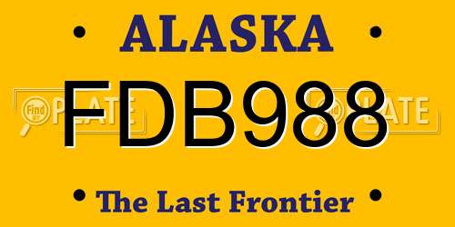 FDB988 Alaska License Plate