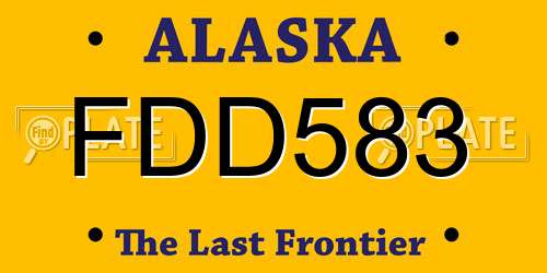 FDD583 Alaska License Plate