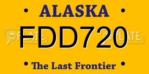 FDD720 Alaska License Plate