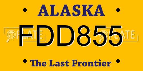 FDD855 Alaska License Plate