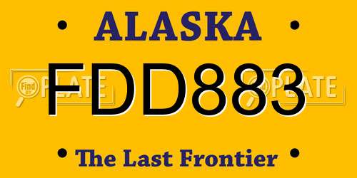 FDD883 Alaska License Plate
