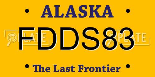 FDDS83 Alaska License Plate