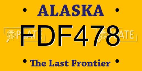FDF478 Alaska License Plate