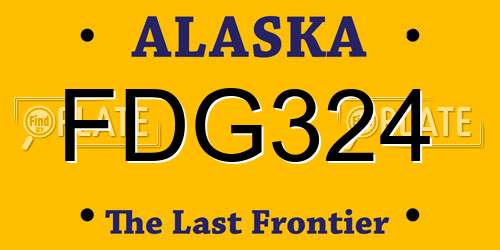 FDG324 Alaska License Plate
