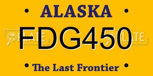 FDG450 Alaska License Plate