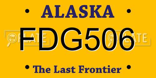 FDG506 Alaska License Plate