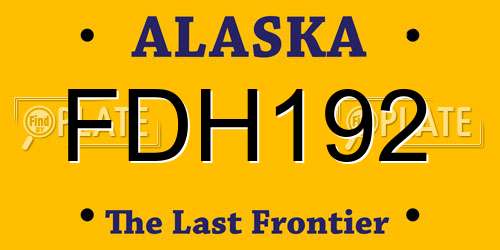 FDH192 Alaska License Plate