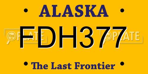 FDH377 Alaska License Plate