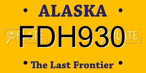 FDH930 Alaska License Plate
