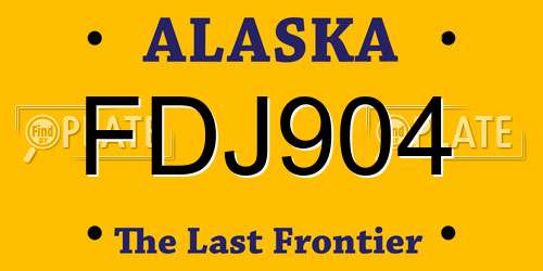 FDJ904 Alaska License Plate