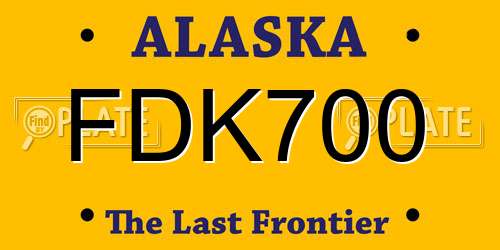 FDK700 Alaska License Plate