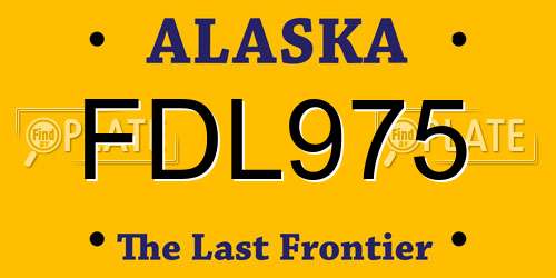 FDL975 Alaska License Plate