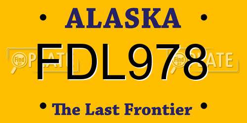 FDL978 Alaska License Plate