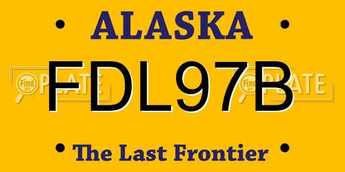 FDL97B Alaska License Plate