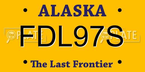 FDL97S Alaska License Plate