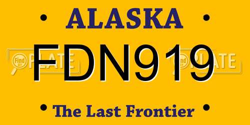 FDN919 Alaska License Plate