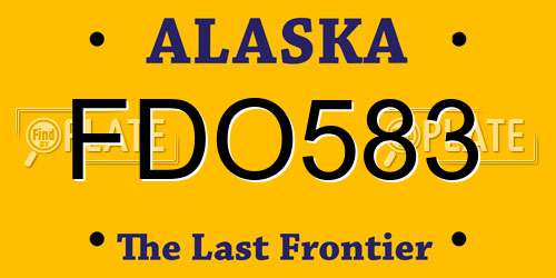 FDO583 Alaska License Plate