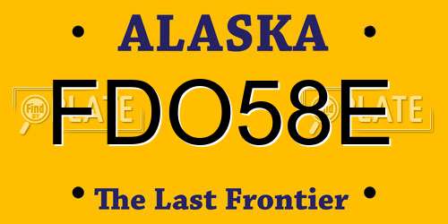 FDO58E Alaska License Plate