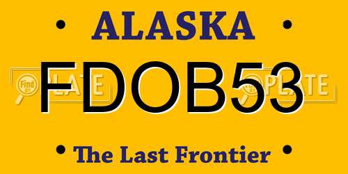 FDOB53 Alaska License Plate