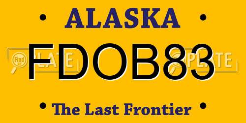 FDOB83 Alaska License Plate