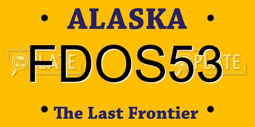FDOS53 Alaska License Plate