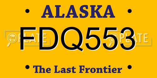 FDQ553 Alaska License Plate