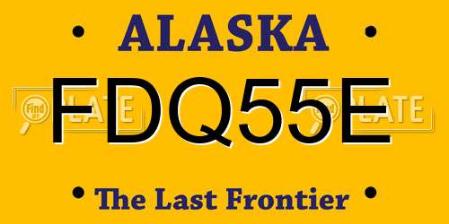 FDQ55E Alaska License Plate