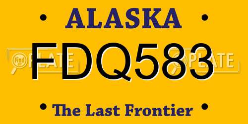FDQ583 Alaska License Plate