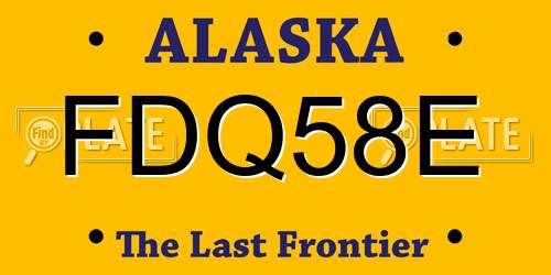 FDQ58E Alaska License Plate
