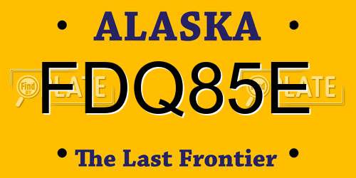 FDQ85E Alaska License Plate