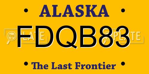 FDQB83 Alaska License Plate