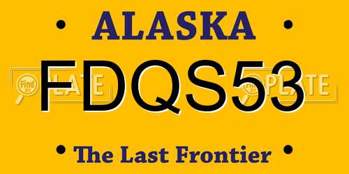 FDQS53 Alaska License Plate