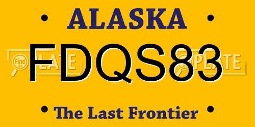 FDQS83 Alaska License Plate