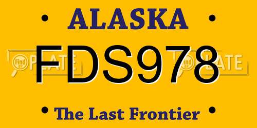 FDS978 Alaska License Plate