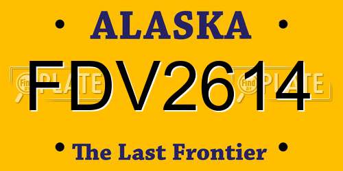 FDV2614 Alaska License Plate