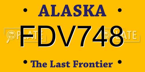 FDV748 Alaska License Plate