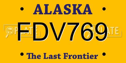 FDV769 Alaska License Plate