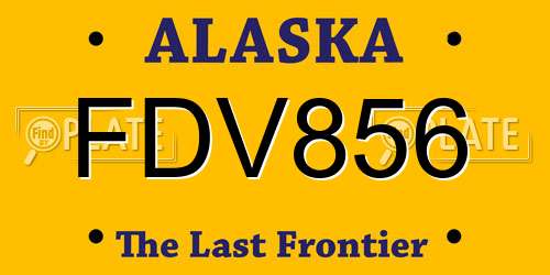 FDV856 Alaska License Plate